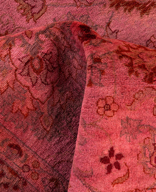 Contemporary Overdyed Wool Hand Knotted Pink Area Rug 4' 8" x 7' 2"