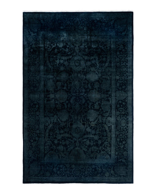 Fine Vibrance, One-of-a-Kind Hand-Knotted Area Rug  - Black, 6' 0" x 9' 2"