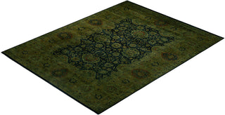 Overdyed Hand-Knotted Black Area Rug 9' 2" x 11' 10"
