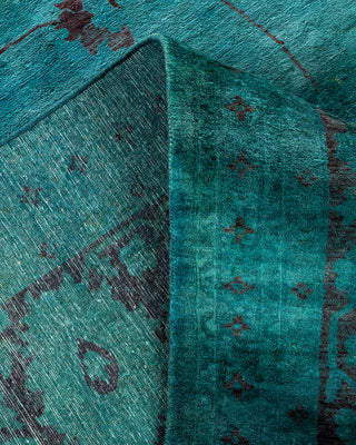 Overdyed Hand-Knotted Green Area Rug 9' 1" x 12' 2"
