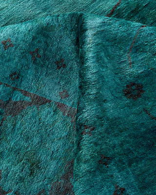 Overdyed Hand-Knotted Green Area Rug 9' 1" x 12' 2"