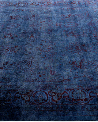 Contemporary Hand-Knotted Overdyed Gray Area Rug 6' 1" x 9' 4"