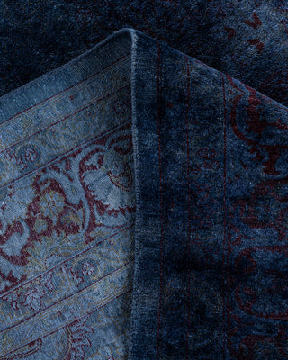 Contemporary Hand-Knotted Overdyed Gray Area Rug 6' 1" x 9' 4"