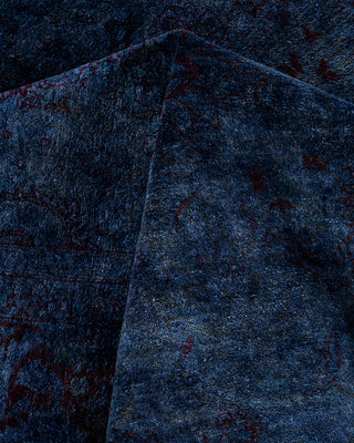 Contemporary Hand-Knotted Overdyed Gray Area Rug 6' 1" x 9' 4"