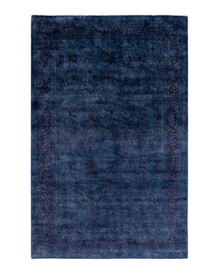 Contemporary Overyed Wool Hand Knotted Gray Area Rug 6' 1" x 9' 4"
