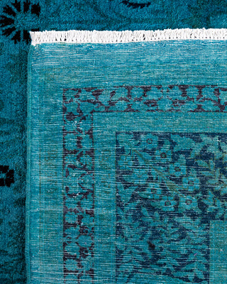 Contemporary Hand-Knotted Overdyed Blue Area Rug 6' 1" x 9' 2"