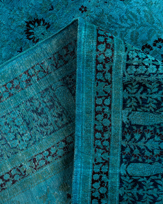 Contemporary Hand-Knotted Overdyed Blue Area Rug 6' 1" x 9' 2"