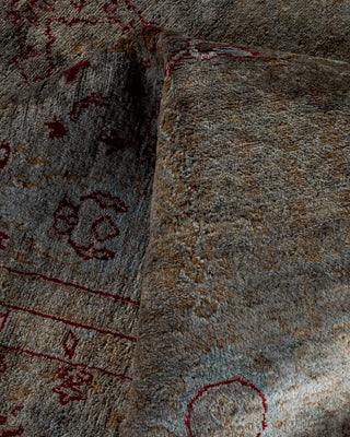 Contemporary Hand Knotted Overdyed Gray Area Rug 5' 10" x 7' 3"