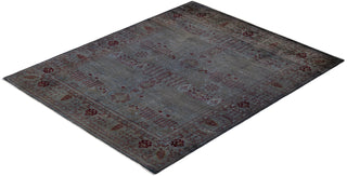 Modern Overdyed Hand Knotted Wool Gray Area Rug 5' 10" x 7' 3"