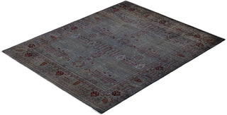 Contemporary Hand Knotted Overdyed Gray Area Rug 5' 10" x 7' 3"
