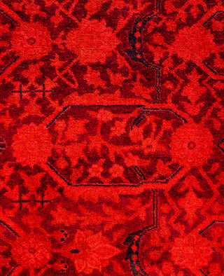 Overdyed Hand-Knotted Wool Modern-Contemporary Pink Area Rug 4' 2" x 5' 7"