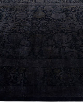Contemporary Overdyed Wool Hand Knotted Black Area Rug 8' 2" x 10' 1"