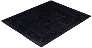Contemporary Overdyed Wool Hand Knotted Black Area Rug 8' 2" x 10' 1"