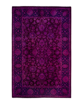 Fine Vibrance, One-of-a-Kind Hand-Knotted Area Rug  - Pink, 6' 0" x 9' 1"