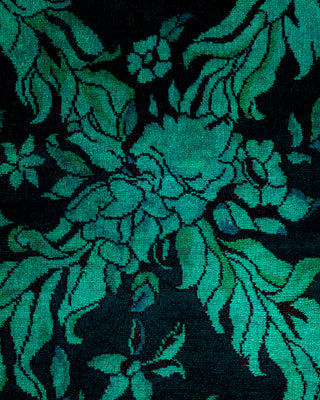 Contemporary Hand Knotted Overdyed Blue Area Rug 6' 2" x 9' 1"