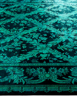 Contemporary Hand Knotted Overdyed Blue Area Rug 6' 2" x 9' 1"