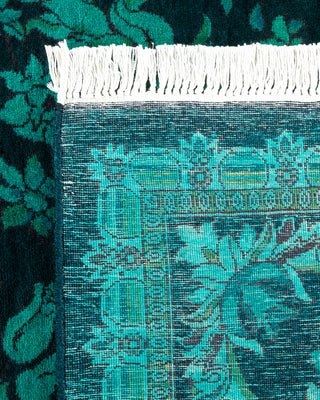 Contemporary Hand Knotted Overdyed Blue Area Rug 6' 2" x 9' 1"