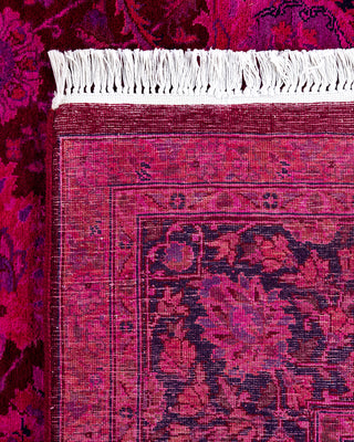 Contemporary Hand-Knotted Overdyed Red Area Rug 6' 1" x 9' 4"
