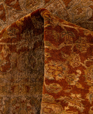 Overdyed Hand-Knotted Wool Modern-Contemporary Brown Area Rug 4' 8" x 6' 9"