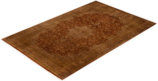 Overdyed Hand-Knotted Wool Modern-Contemporary Brown Area Rug 4' 8" x 6' 9"
