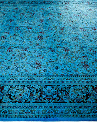 Contemporary Fine Vibrance Blue Wool Area Rug - 10' 1" x 14' 4"