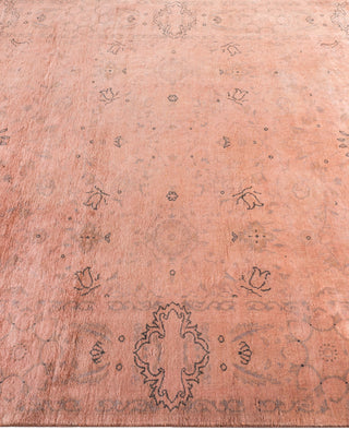 Contemporary Overdyed Wool Hand Knotted Pink Area Rug 4' 2" x 6' 1"