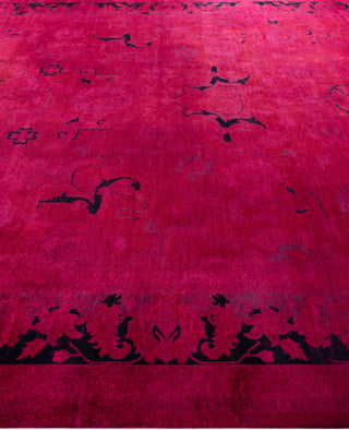 Contemporary Overdyed Wool Hand Knotted Red Area Rug 10' 0" x 13' 8"