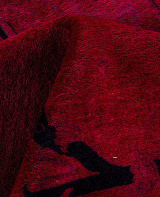 Contemporary Overdyed Wool Hand Knotted Red Area Rug 10' 0" x 13' 8"