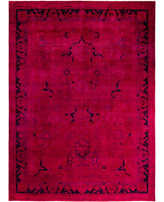 Contemporary Overdyed Wool Hand Knotted Red Area Rug 10' 0" x 13' 8"