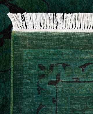 Contemporary Overdyed Wool Hand Knotted Green Area Rug 9' 2" x 12' 1"