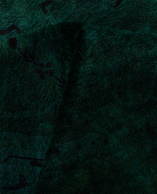 Contemporary Overdyed Wool Hand Knotted Green Area Rug 9' 2" x 12' 1"