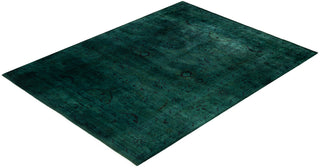 Contemporary Overdyed Wool Hand Knotted Green Area Rug 9' 2" x 12' 1"