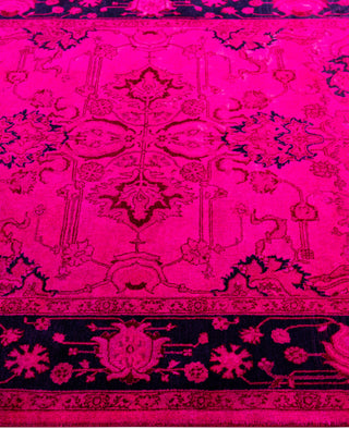 Overdyed Hand-Knotted Wool Modern-Contemporary Pink Area Rug 4' 3" x 6' 2"