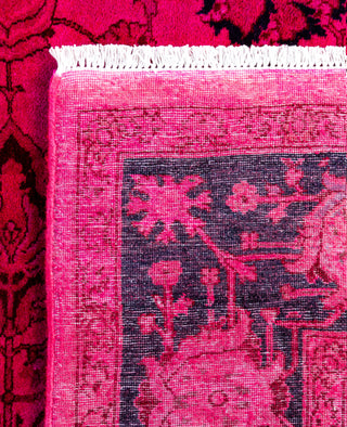 Overdyed Hand-Knotted Wool Modern-Contemporary Pink Area Rug 4' 3" x 6' 2"