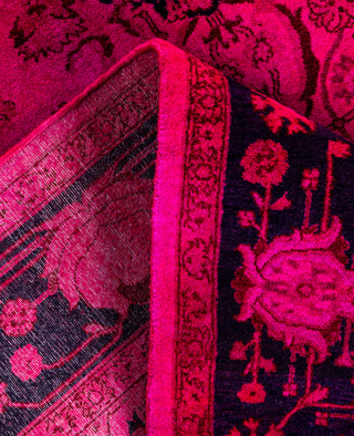 Overdyed Hand-Knotted Wool Modern-Contemporary Pink Area Rug 4' 3" x 6' 2"