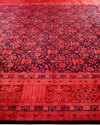 Modern Overdyed Hand Knotted Wool Red Area Rug 10' 3" x 14' 0"