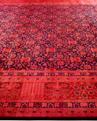Contemporary Hand Knotted Overdyed Red Area Rug 10' 3" x 14' 0"