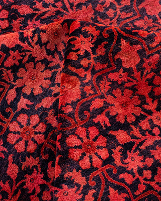 Contemporary Hand Knotted Overdyed Red Area Rug 10' 3" x 14' 0"