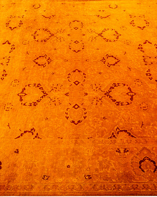 Modern Overdyed Hand Knotted Wool Orange Area Rug 6' 1" x 9' 3"