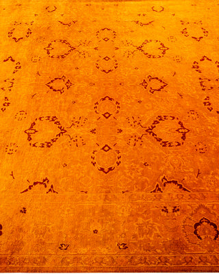 Contemporary Hand-Knotted Overdyed Orange Area Rug 6' 1" x 9' 3"