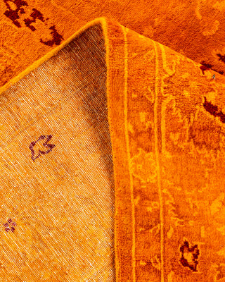 Contemporary Hand-Knotted Overdyed Orange Area Rug 6' 1" x 9' 3"