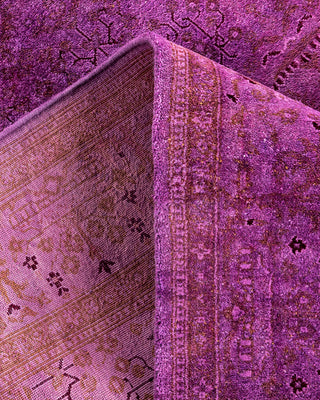 Contemporary Hand-Knotted Overdyed Pink Area Rug 4' 1" x 6' 0"