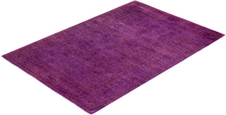 Contemporary Hand-Knotted Overdyed Pink Area Rug 4' 1" x 6' 0"