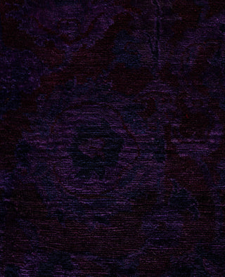Contemporary Overdyed Wool Hand Knotted Purple Area Rug 3' 2" x 5' 3"