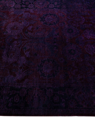Contemporary Overdyed Wool Hand Knotted Purple Area Rug 3' 2" x 5' 3"