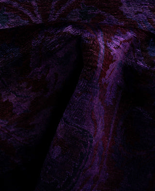 Contemporary Overdyed Wool Hand Knotted Purple Area Rug 3' 2" x 5' 3"