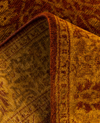 Overdyed Hand-Knotted Wool Modern-Contemporary Yellow Runner 2' 7" x 17' 10"