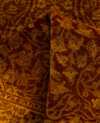 Overdyed Hand-Knotted Wool Modern-Contemporary Yellow Runner 2' 7" x 17' 10"