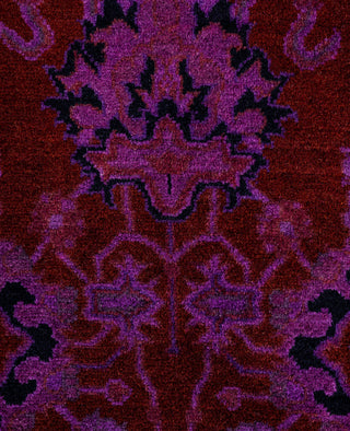 Contemporary Overdyed Wool Hand Knotted Red Runner 2' 9" x 4' 4"