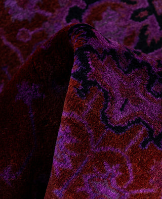 Contemporary Overdyed Wool Hand Knotted Red Runner 2' 9" x 4' 4"